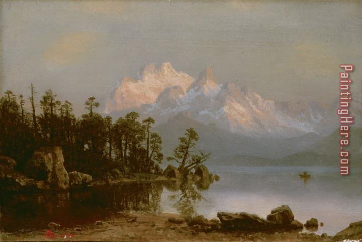 Albert Bierstadt Mountain Canoeing